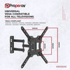 Heavy Duty Swing Arm TV Wall Bracket 23" 24" 28" 32" 37" 40" 42" 43" 46" 50" 55" 65" Tilt 20° VESA Max 400x400 Black