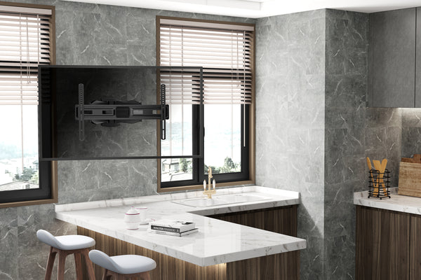 Heavy Duty Swing Arm TV Wall Bracket 37" 40" 42" 43" 46" 50" 55" 60" 65" 70" 75" VESA Max 600x400 Black