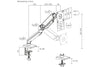 Articulated Swing Arm Monitor Mount | Single 17''-32'' - White/Grey