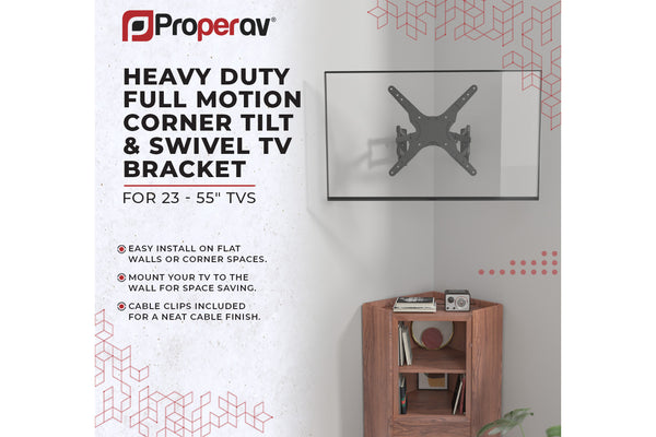 Heavy Duty Swing Arm TV Corner Wall Bracket 23" 24"28" 32" 37" 40" 42" 43" 46" 50" 55" VESA Max 400x400 Black